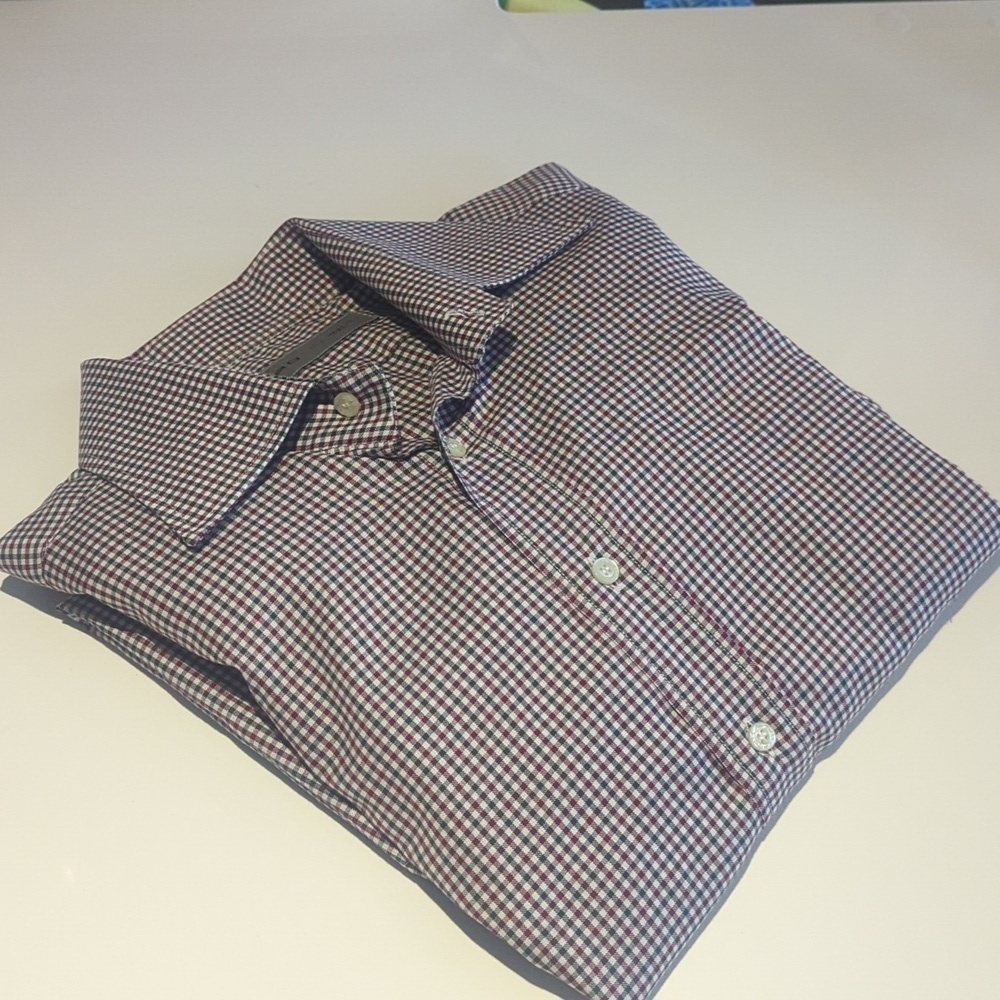 Men's Etro Black & White Checkered Button Down Dress Shirt - Size 40
